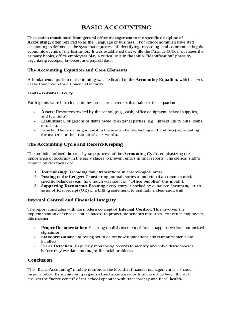 Basic Accounting | PDF