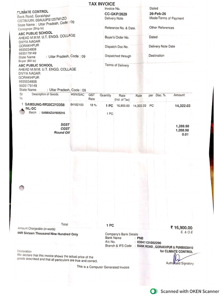 Climate Control All Invoice | PDF