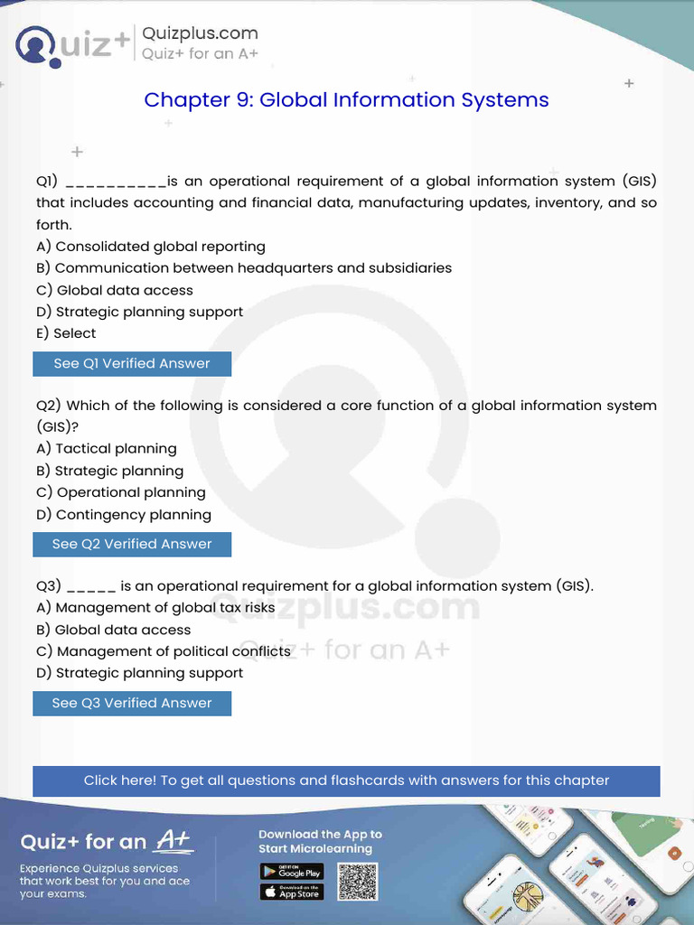 Is an Operational Requirement of a Global Information System Gis That ...