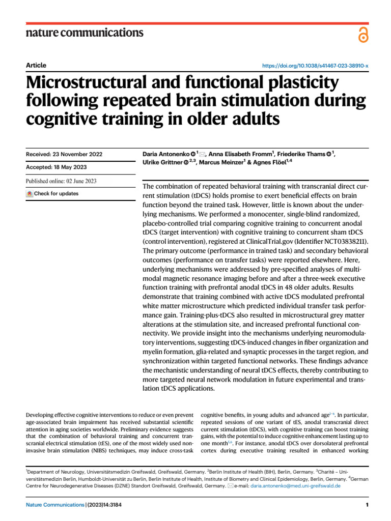Microstructural and Functional Plasticity | PDF