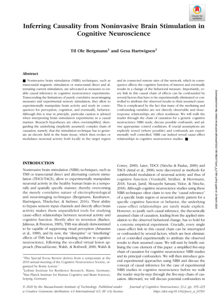 Inferring Causality From Noninvasive Brain Stimulation in | PDF