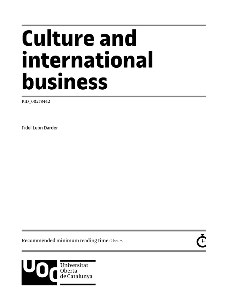 Culture and International Business | PDF