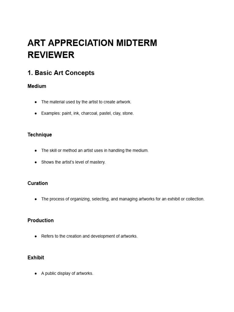 Midterm Reviewer Art App | PDF