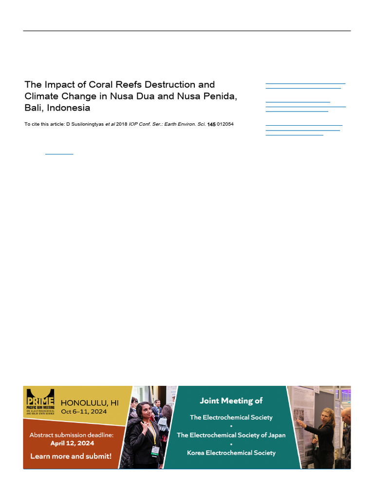 Indoneisa's Coral Reefs Affected by Climate Change | PDF | Coral ...