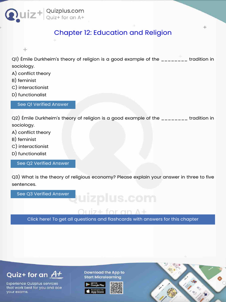 Mile Durkheims Theory of Religion Is A Good Example of The Tradition in ...