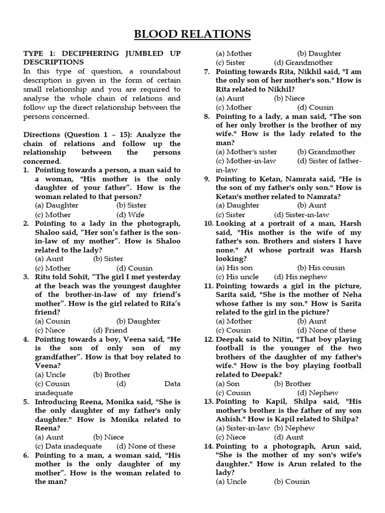 Blood Relation | PDF