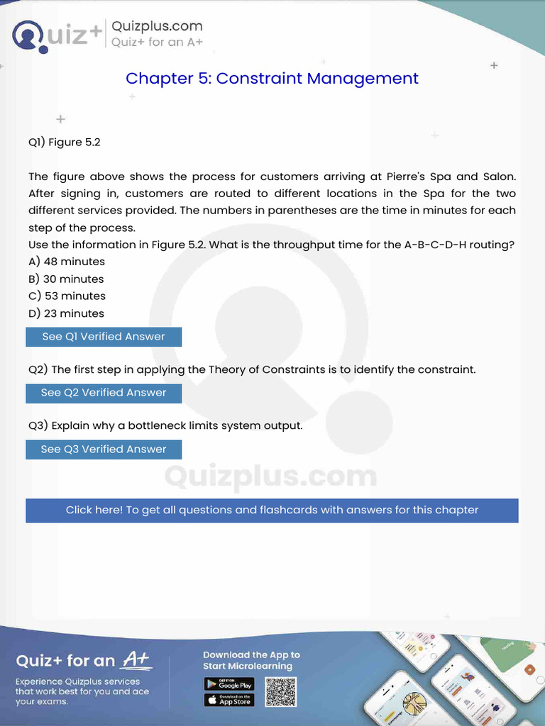 Use The Information in Figure 52 What Is The Throughput Time For The ...