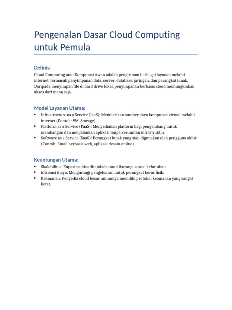Dasar Cloud Computing | PDF