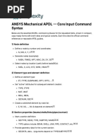 Essential ANSYS APDL Commands Guide | PDF | Database Index | Geometry