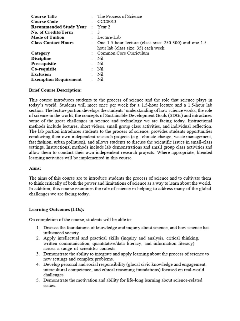 Course Syllabus | PDF