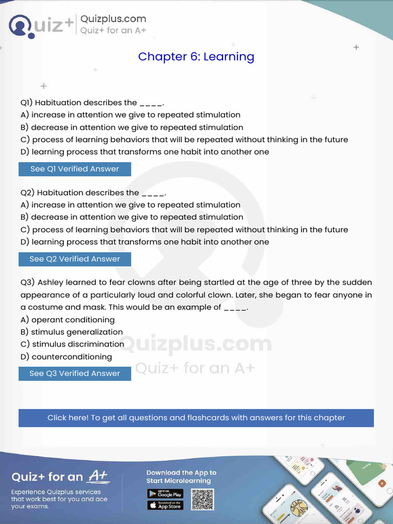 Habituation Describes The | PDF | Memory | Sleep