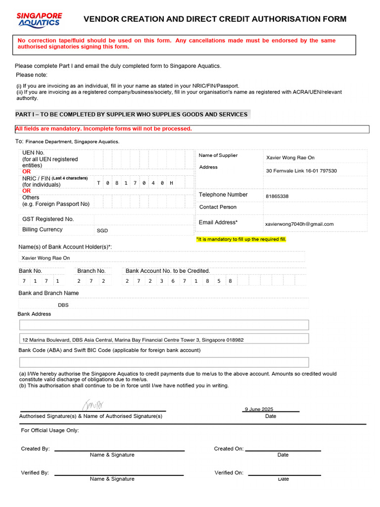 Dca Form Saq 2025 | PDF