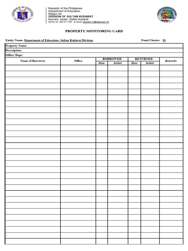 Property Monitoring Card | PDF