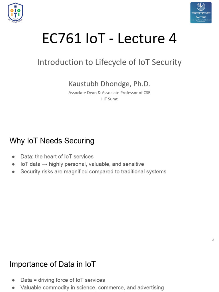 EC761 IoT - Lecture 4 - Part 1 | PDF | Computer Security | Security