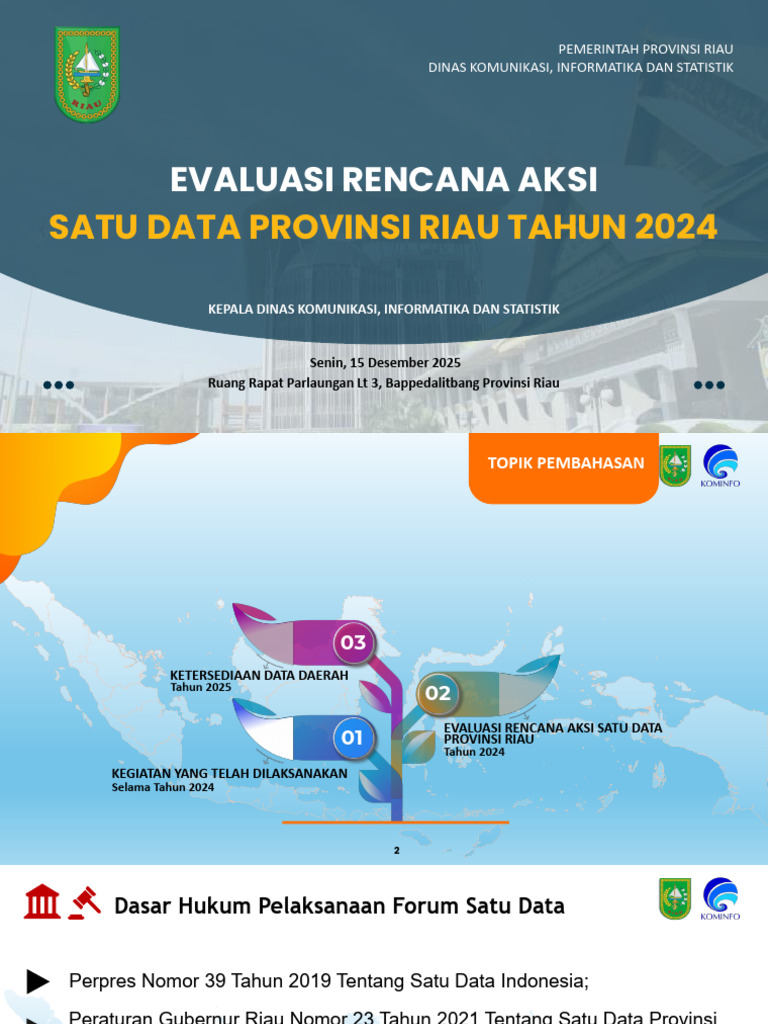 Evaluasi Rencana Aksi Satu Data Provinsi Riau Tahun 2025 Fix | PDF