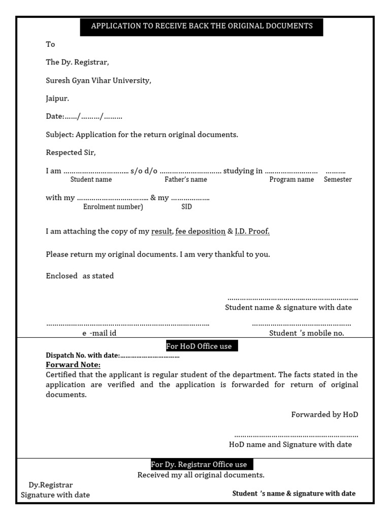 Format For Return Documents | PDF