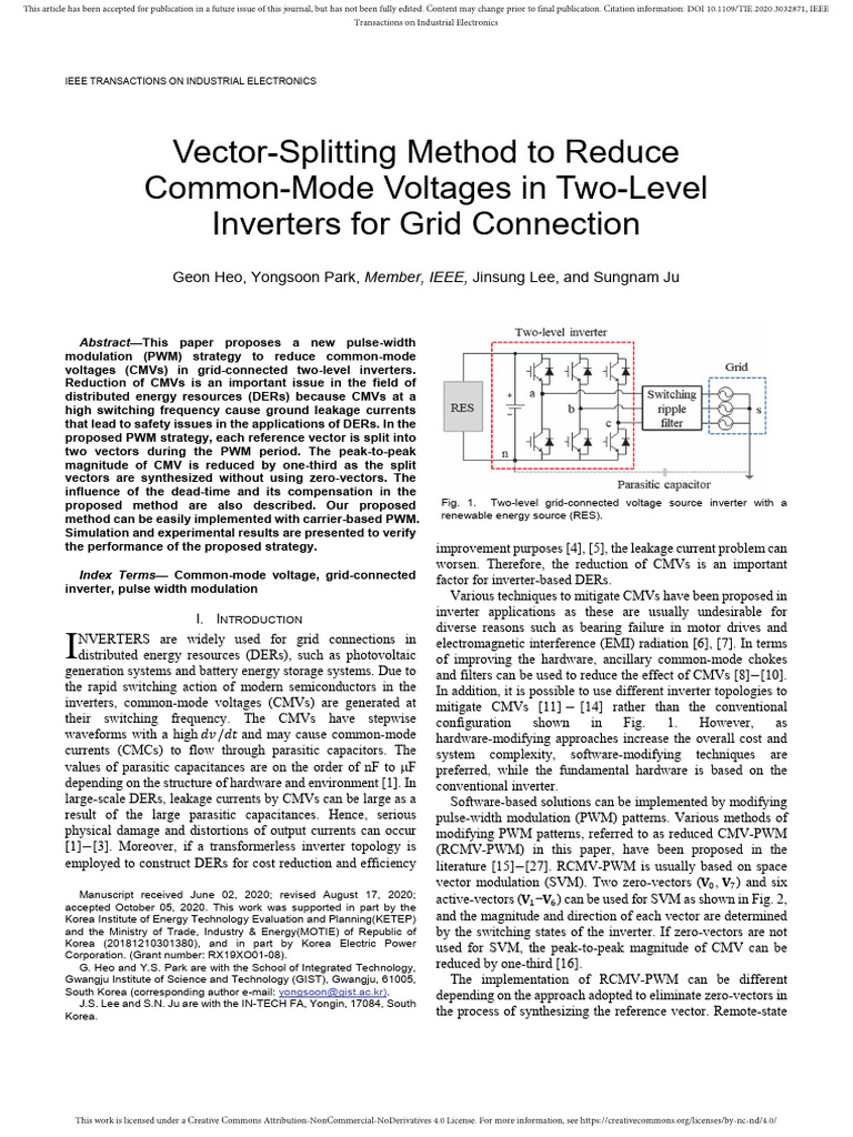 2020 Vector Splitting Method To Reduce | PDF | Power Inverter | Power ...