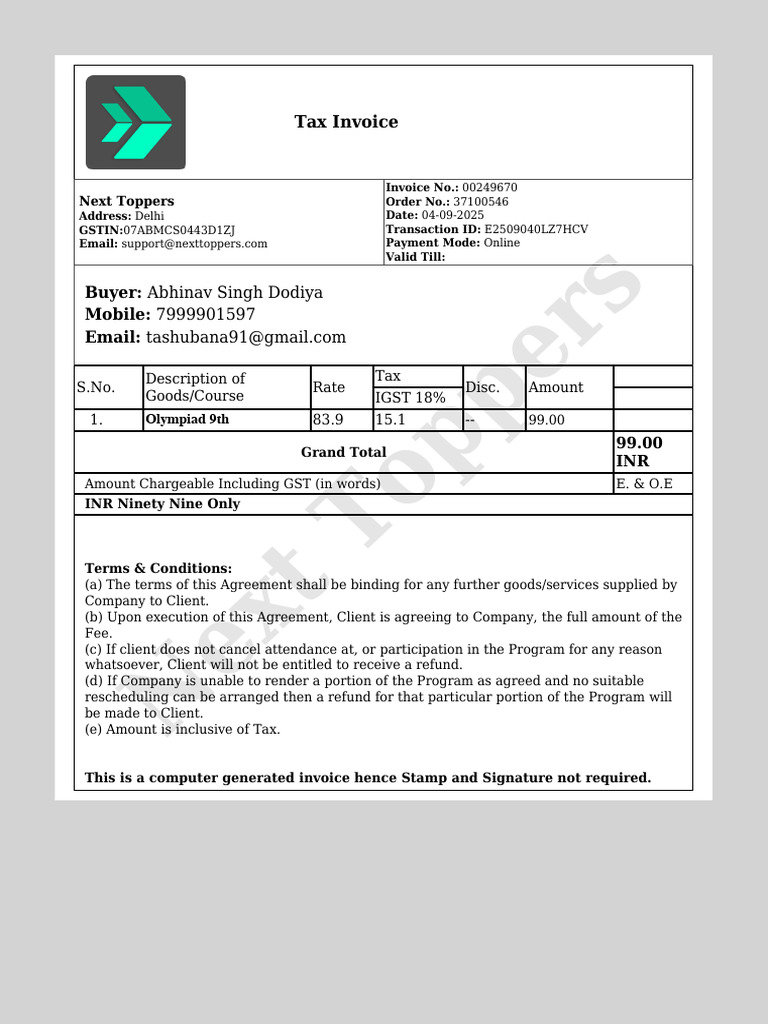 Invoice 1773581419565 | PDF