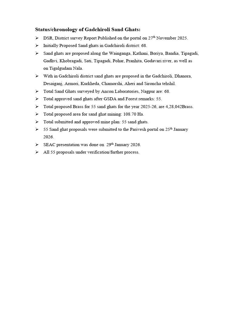 About Gadchiroli Sand Ghat | PDF