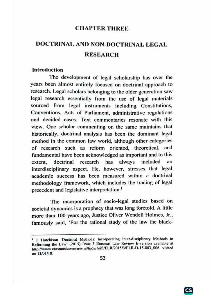 Doctrinal and Non-Doctrinal Legal Research | PDF