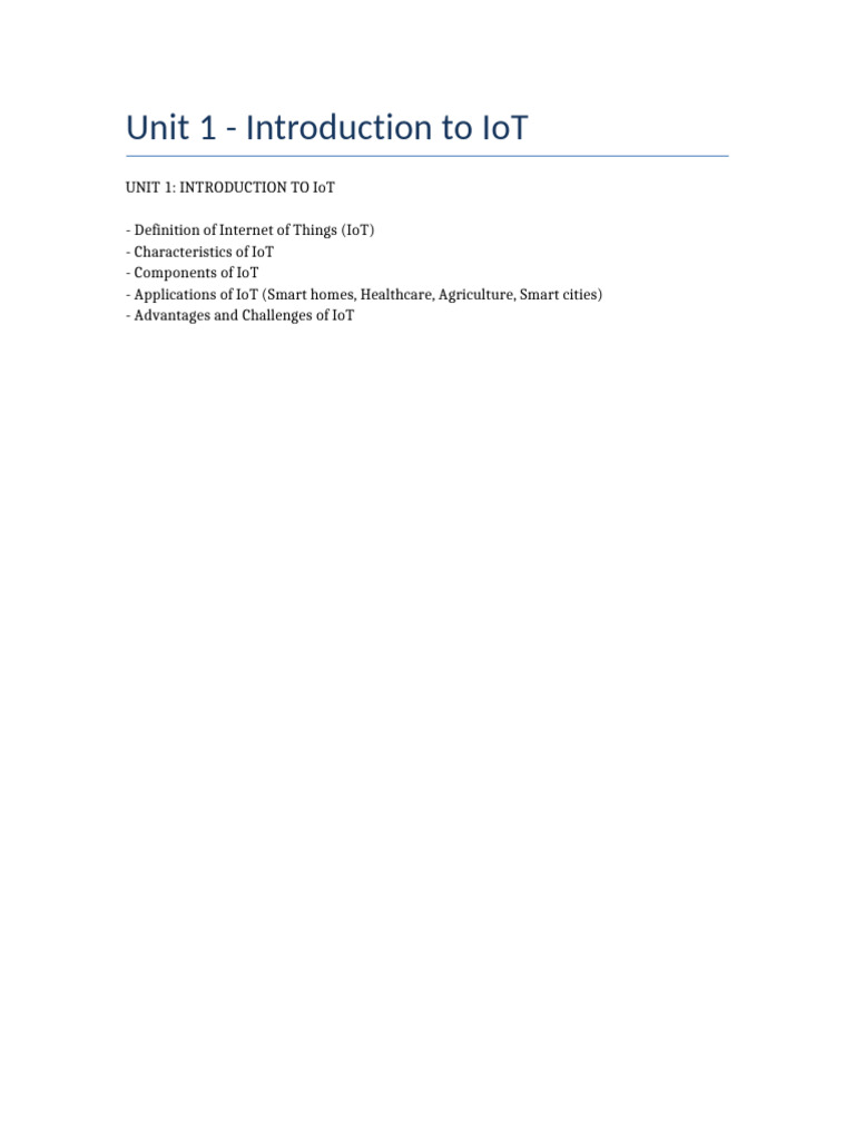 Unit 1 - Introduction To IoT | PDF