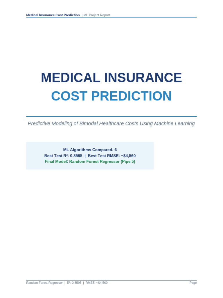 Medical Insurance Cost Prediction Report | PDF | Machine Learning ...