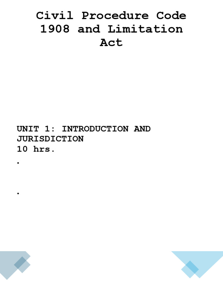 Civil Procedure Code and Limitation Act | PDF | Lawsuit | Judgment (Law)