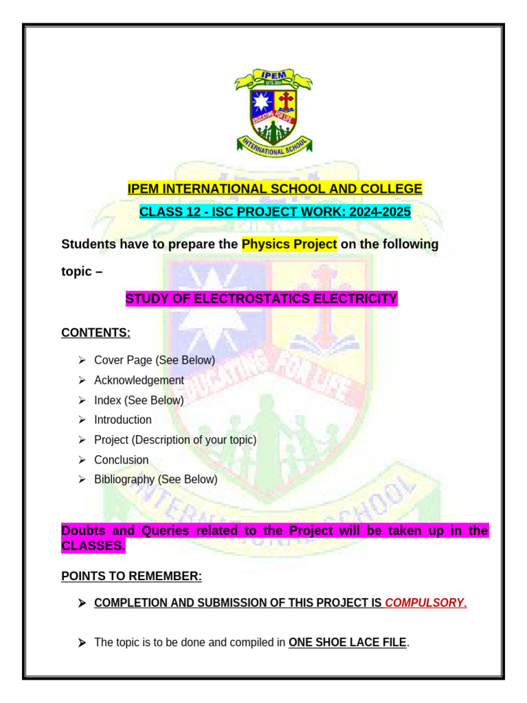 12 Physics Project 2024 - 25 | PDF