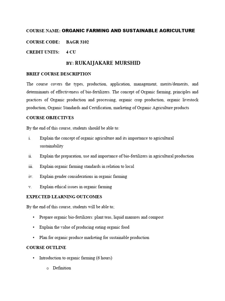 Organic Farming & Sustainable Agric | PDF | Organic Farming | Soil