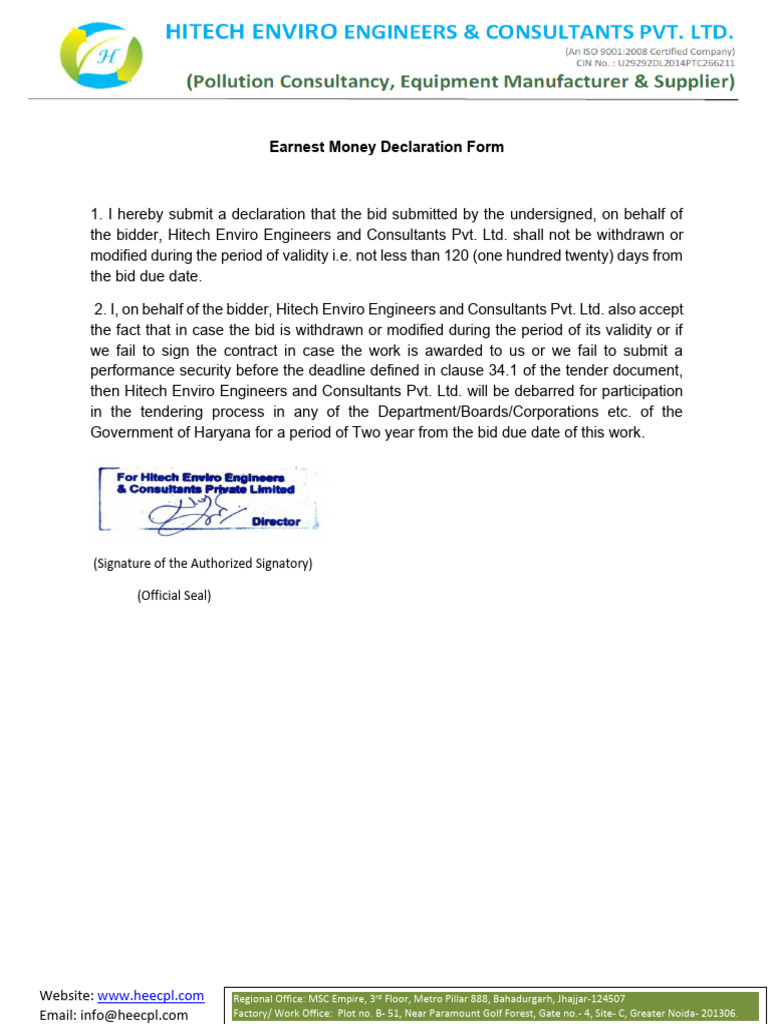 17.EMD Declaration | PDF