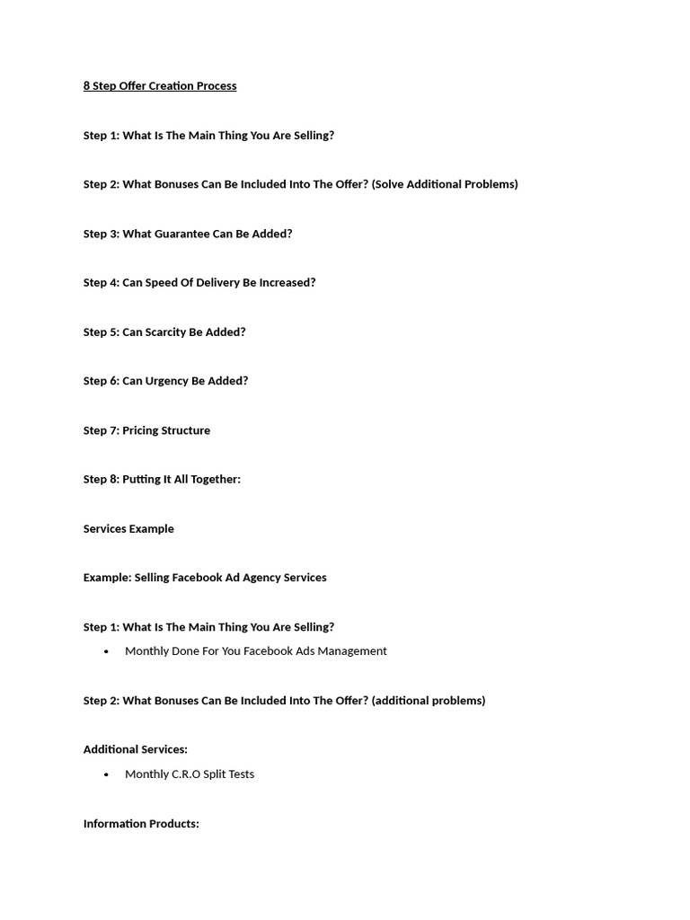 8 Step Offer Creation Process | PDF