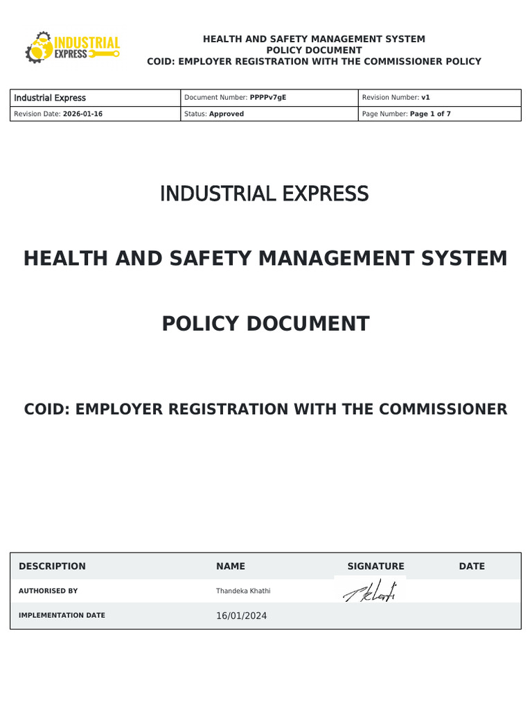 COID Policy | PDF | Occupational Safety And Health | Business