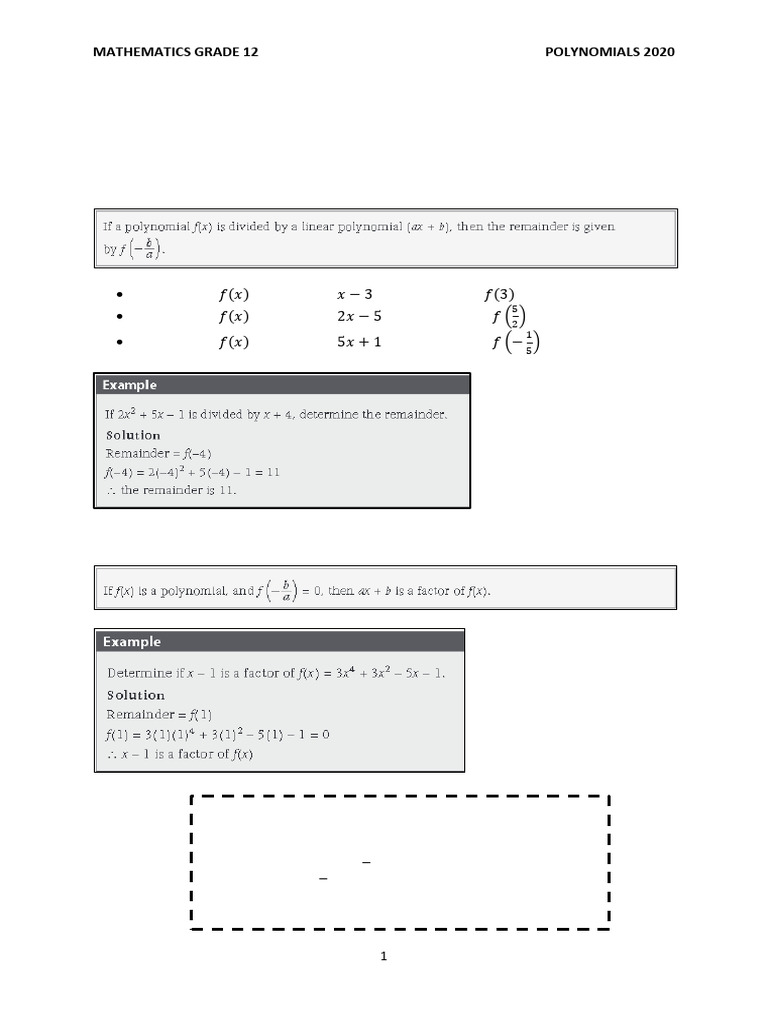Mathematics Polynomials | PDF