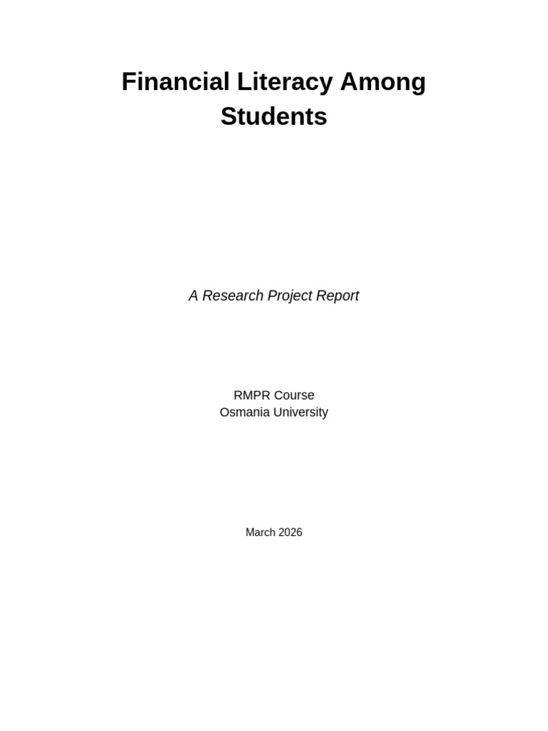 Financial Literacy Among Students | PDF