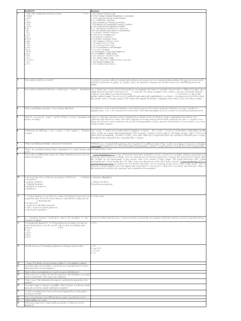 Electrical Questions | PDF
