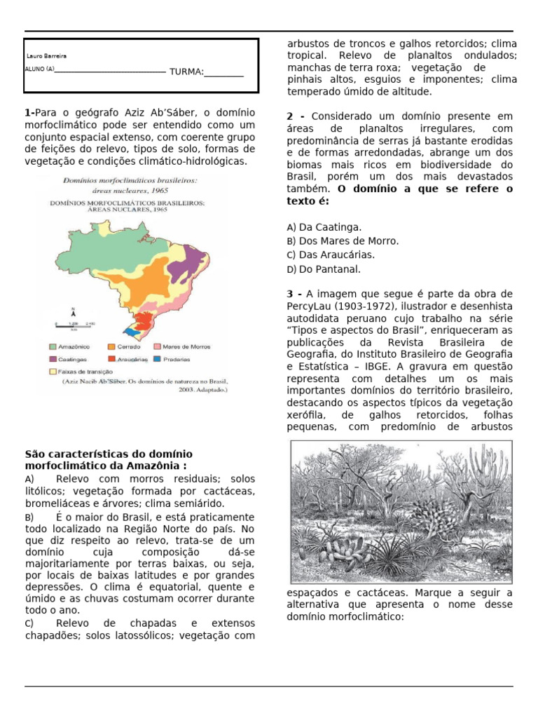 Dominios Morfoclimaticos | PDF | Florestas | Vegetação