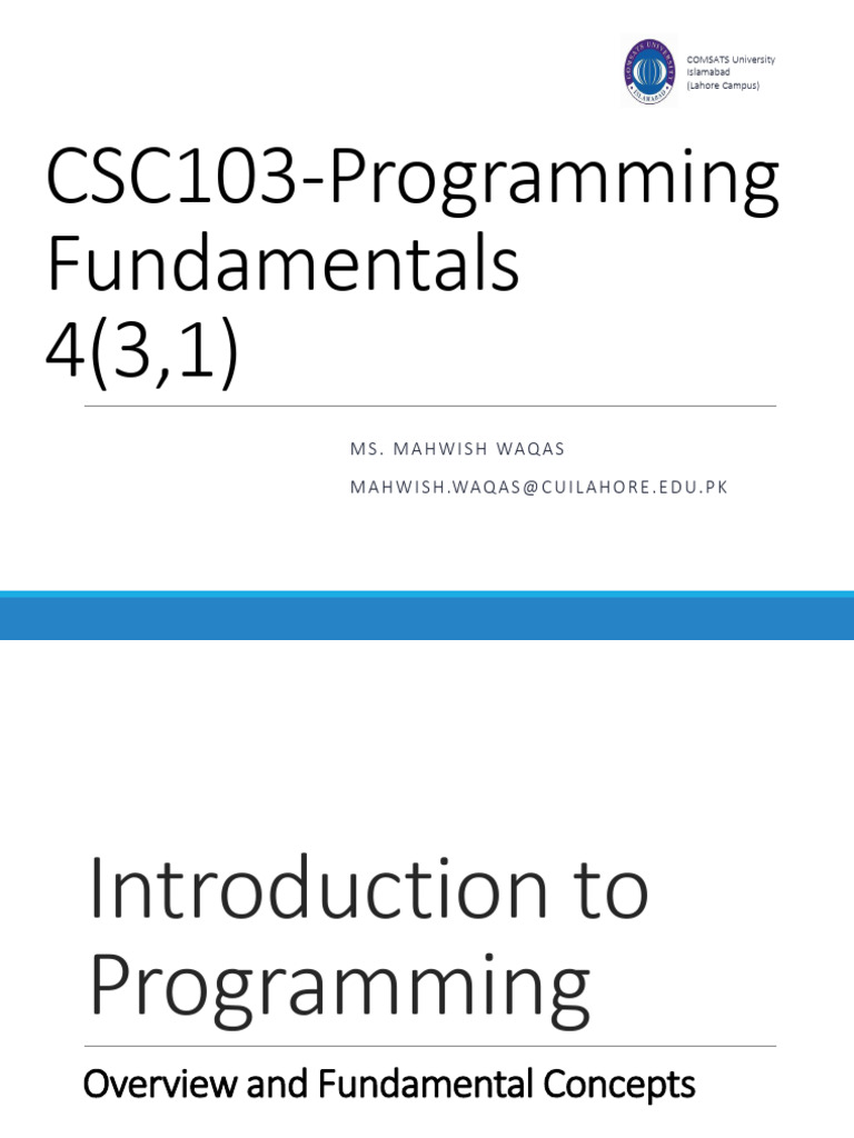 Lecture 2.1 - Introduction To Computers | PDF | Programming | Computer ...