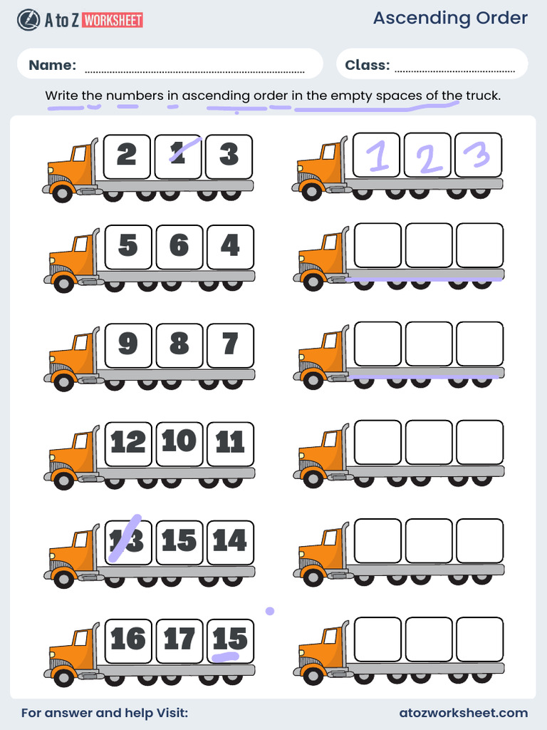 Ascending Order Worksheet For Ukg PDF | PDF