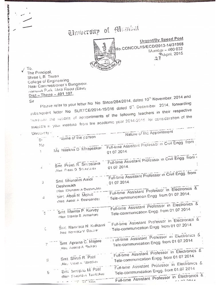 Vinay Singh Ugc Approval Letter | PDF