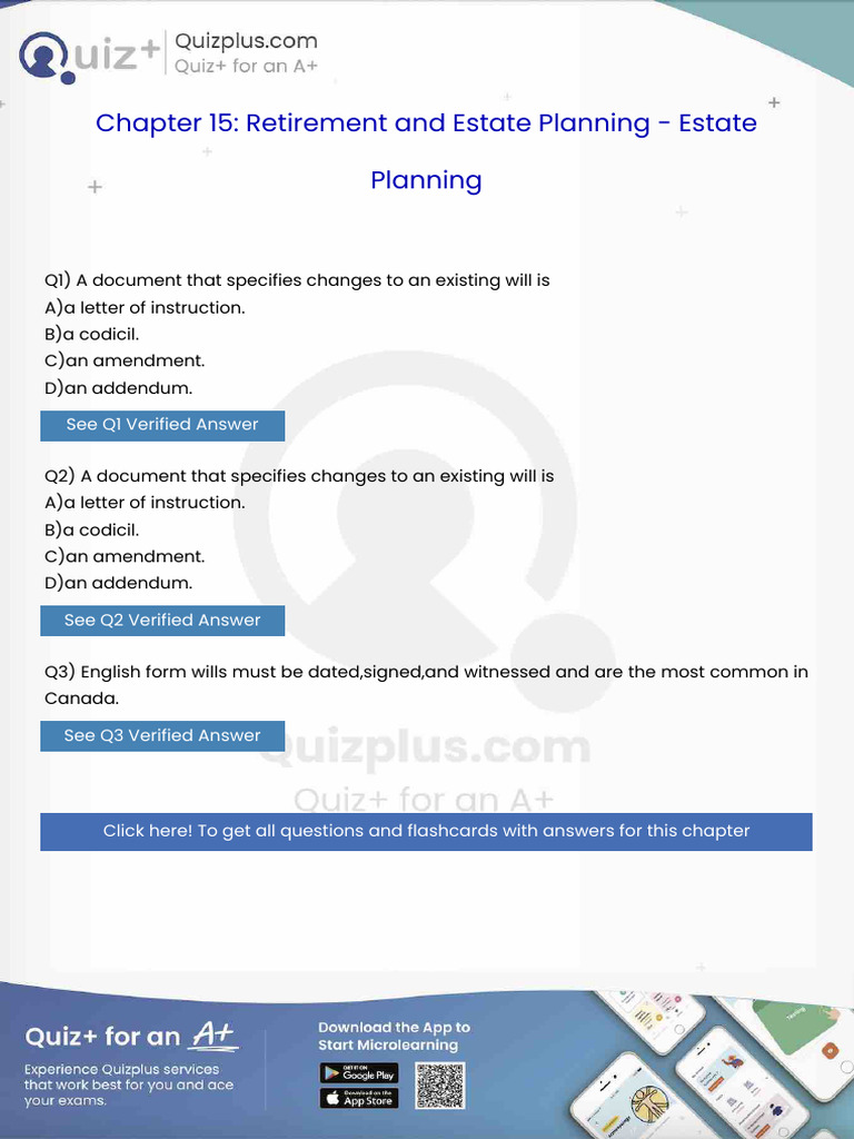 A Document That Specifies Changes To An Existing Will Is | PDF ...