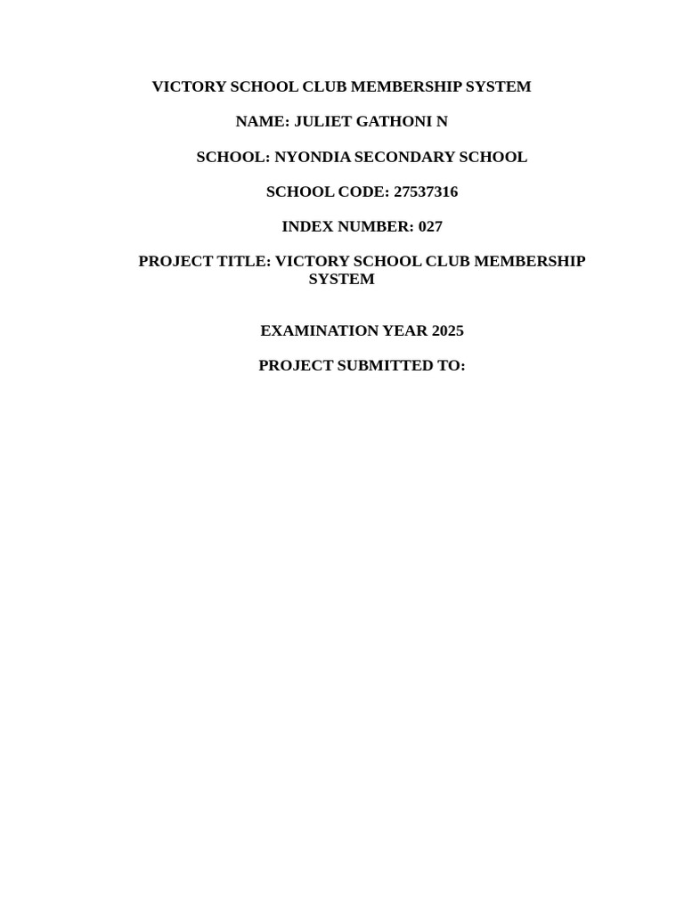 Victory Club Computer Project 2025 TR Ken | PDF | Databases | Microsoft ...