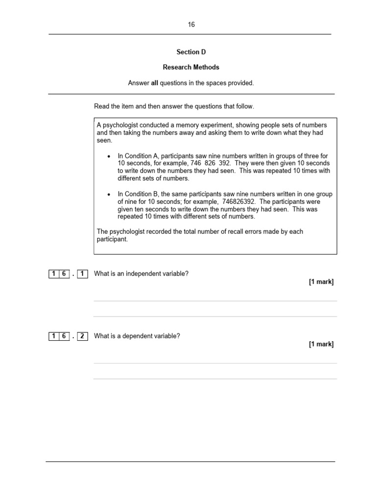Exam Question Practice | PDF | Experiment | Sampling (Statistics)