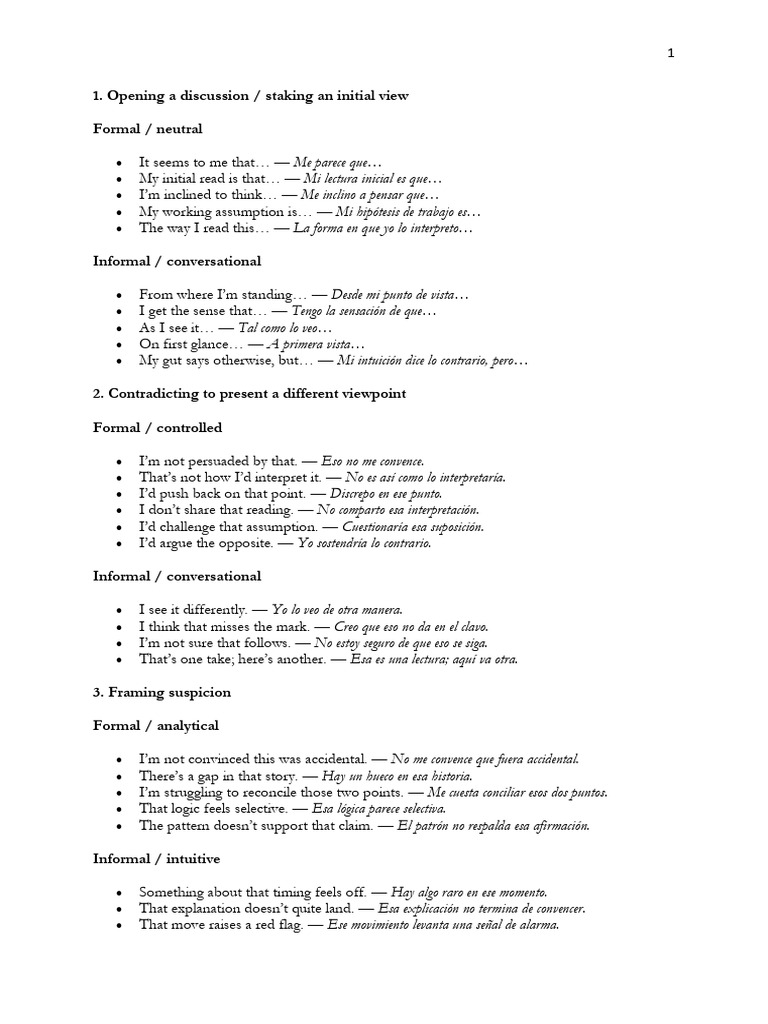 Phrases For Discussion: Deduction, C1 | PDF