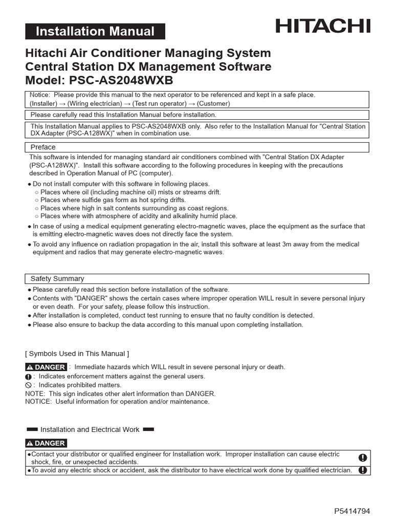 YORK VRF Central Station DX Management Software PSC-AS2048WX ...