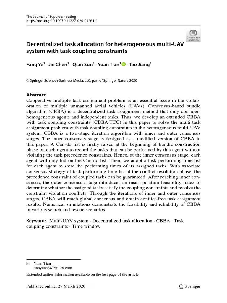 Decentralized Task Allocation For Heterogeneous Multi UAV System With ...