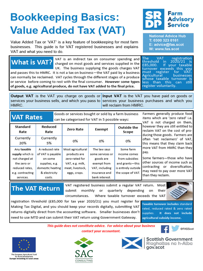 Bookkeeping Basics 4 VAT Basics - Pub | PDF