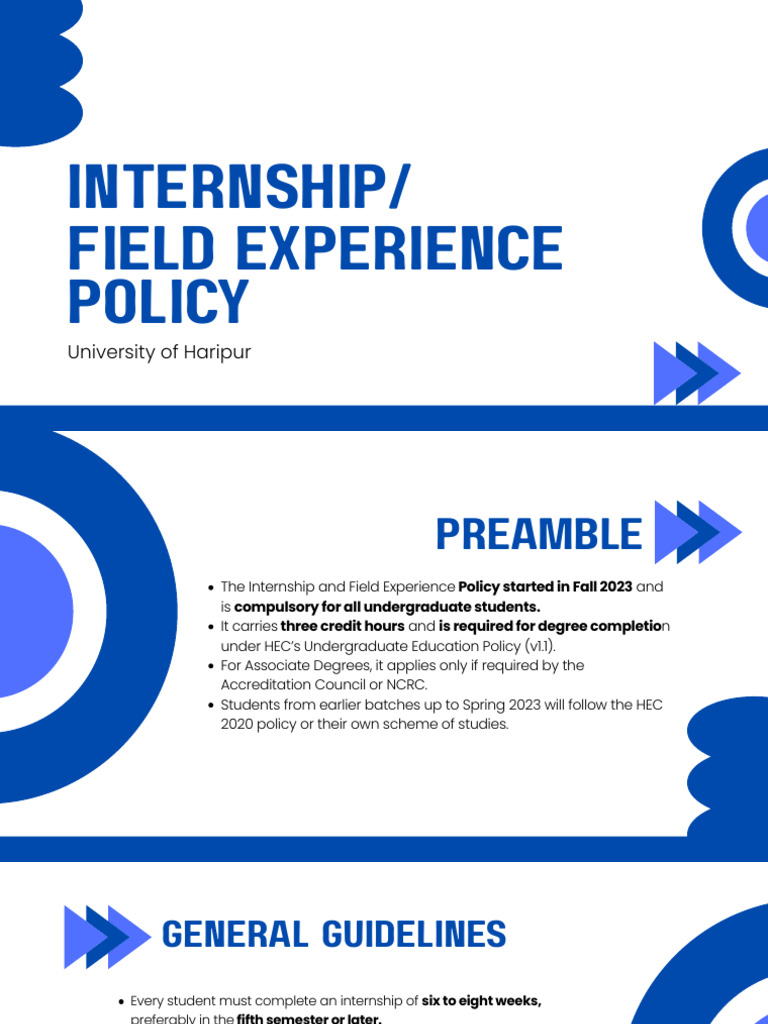 Internship and Fieldwork Policy | PDF | Internship | Job Hunting