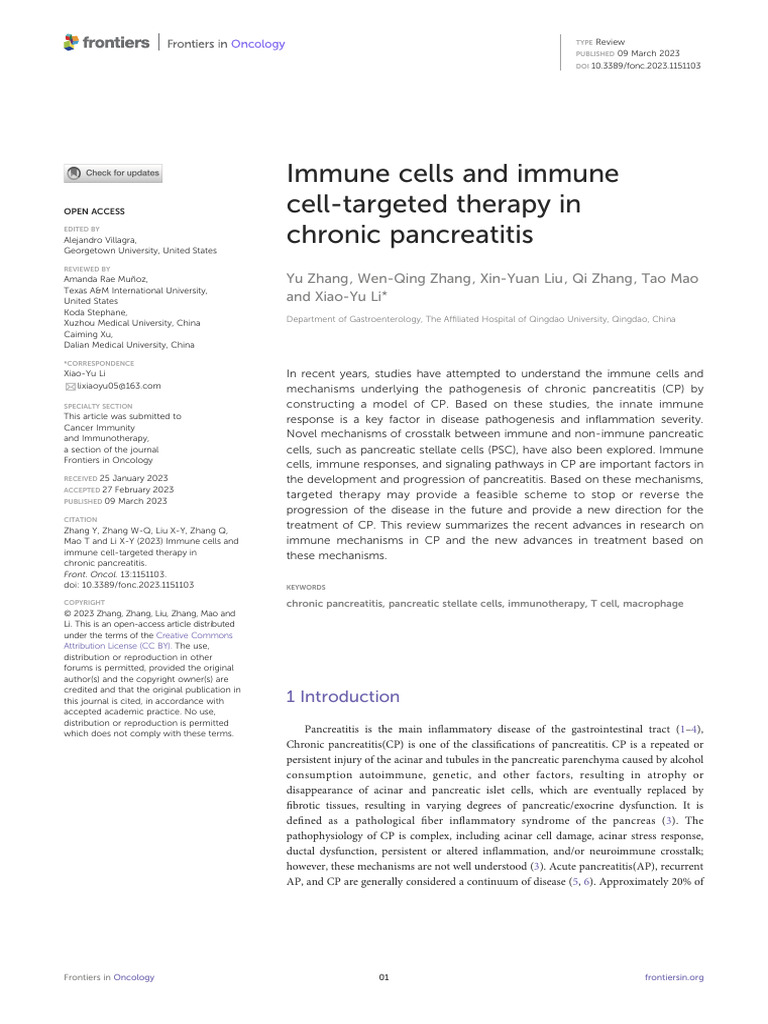 Immune Cell Therapy in CP | PDF | Nf κb | Macrophage