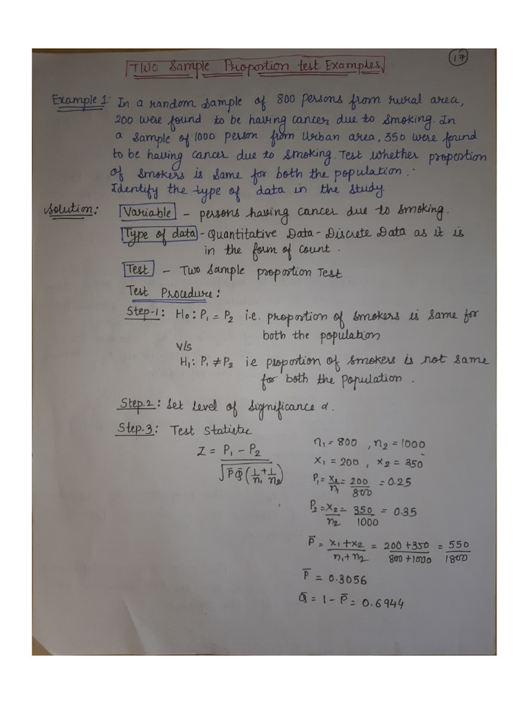 Ex - Two Sample Proportion Test | PDF