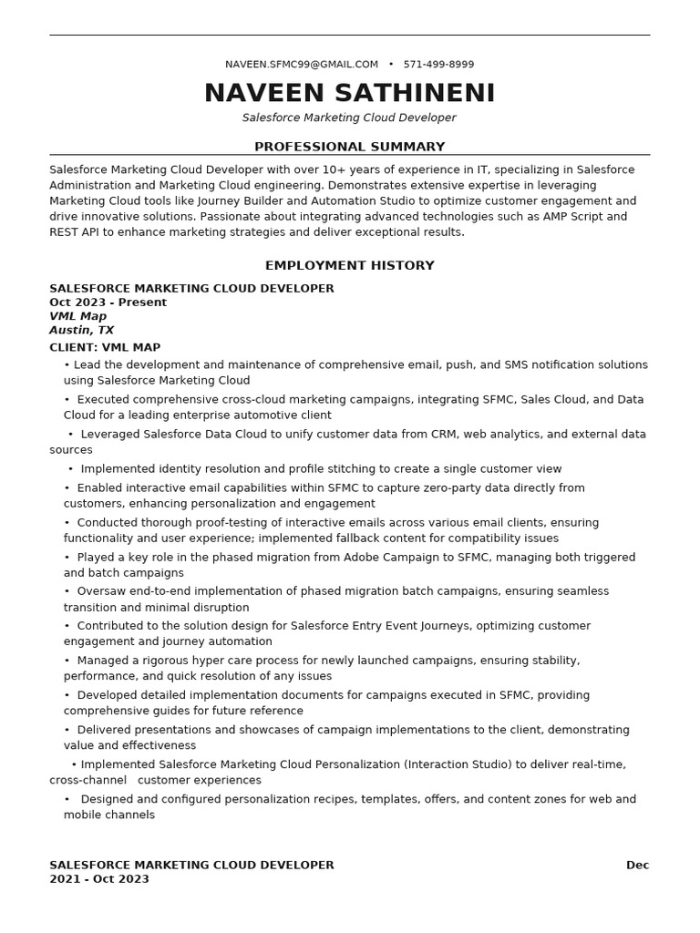 Naveen-S-Salesforce Marketing Cloud Developer | PDF | Cloud Computing ...